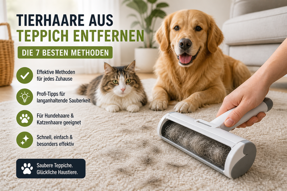 Tierhaare aus Teppich entfernen – die 7 besten Methoden (inkl. Profi-Tipps)