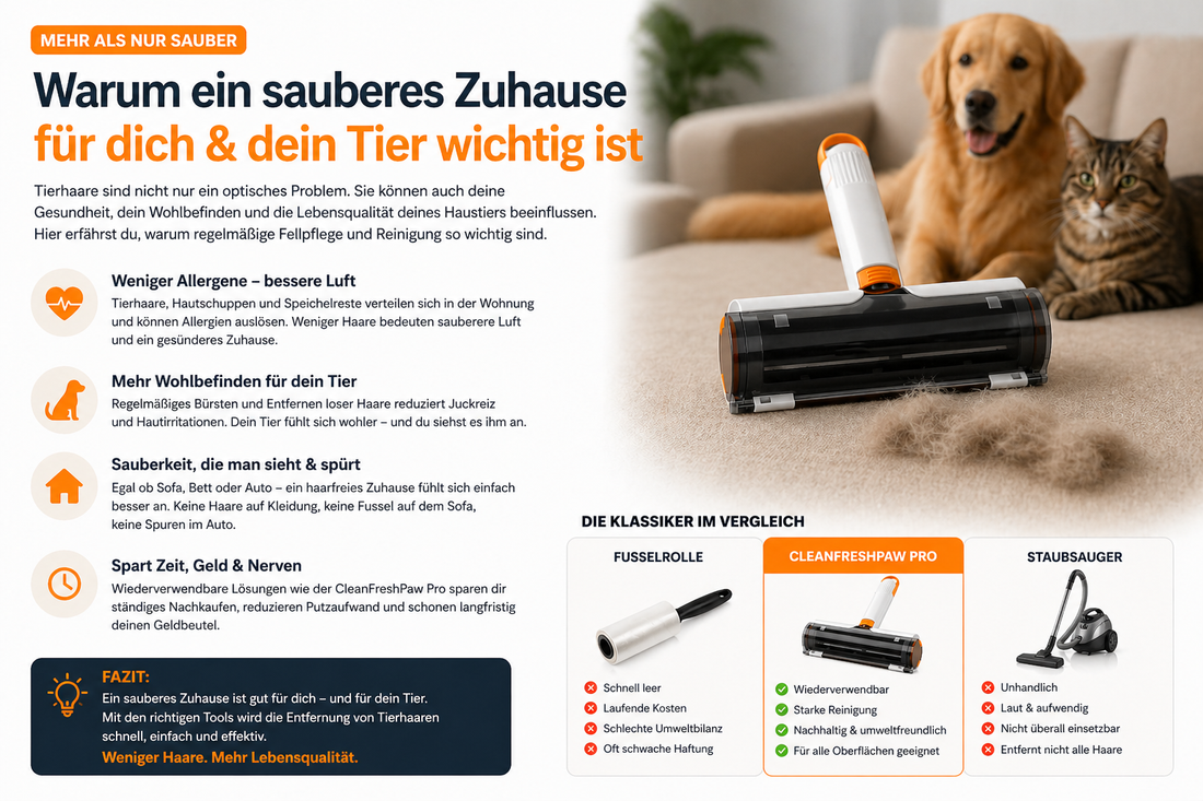 Fellwechsel bei Hund & Katze – So bleibt dein Zuhause trotz Tierhaaren sauber