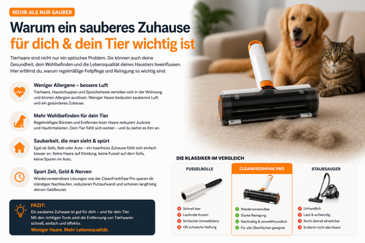 Fellwechsel bei Hund & Katze – So bleibt dein Zuhause trotz Tierhaaren sauber